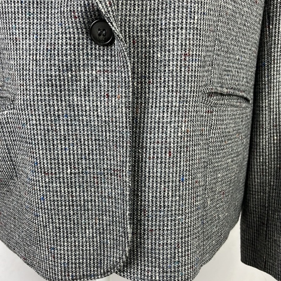 Pendleton Tweed 100% Pure Virgin Wool Grey Blazer Womens Old Money Academia - Picture 5 of 12